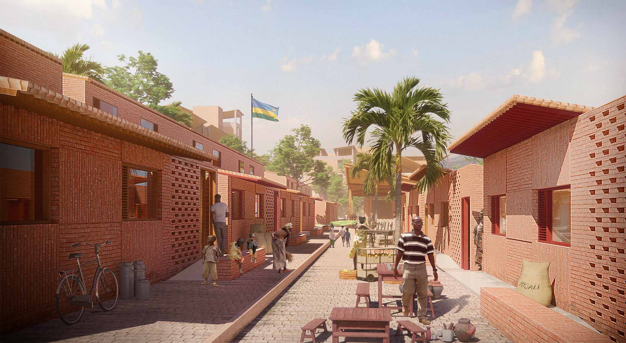 Render of Green City Kigali, Rwanda (masterplan) proposed housing