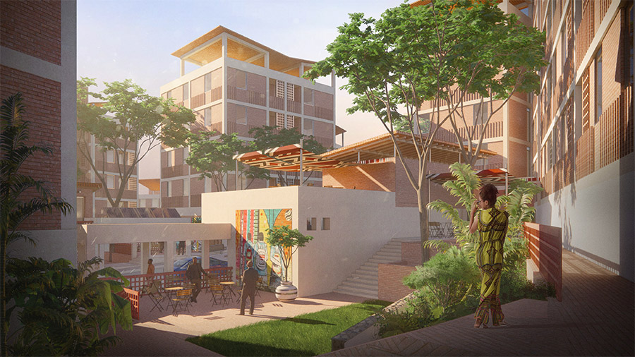 Render of Green City Kigali, Rwanda (masterplan)
