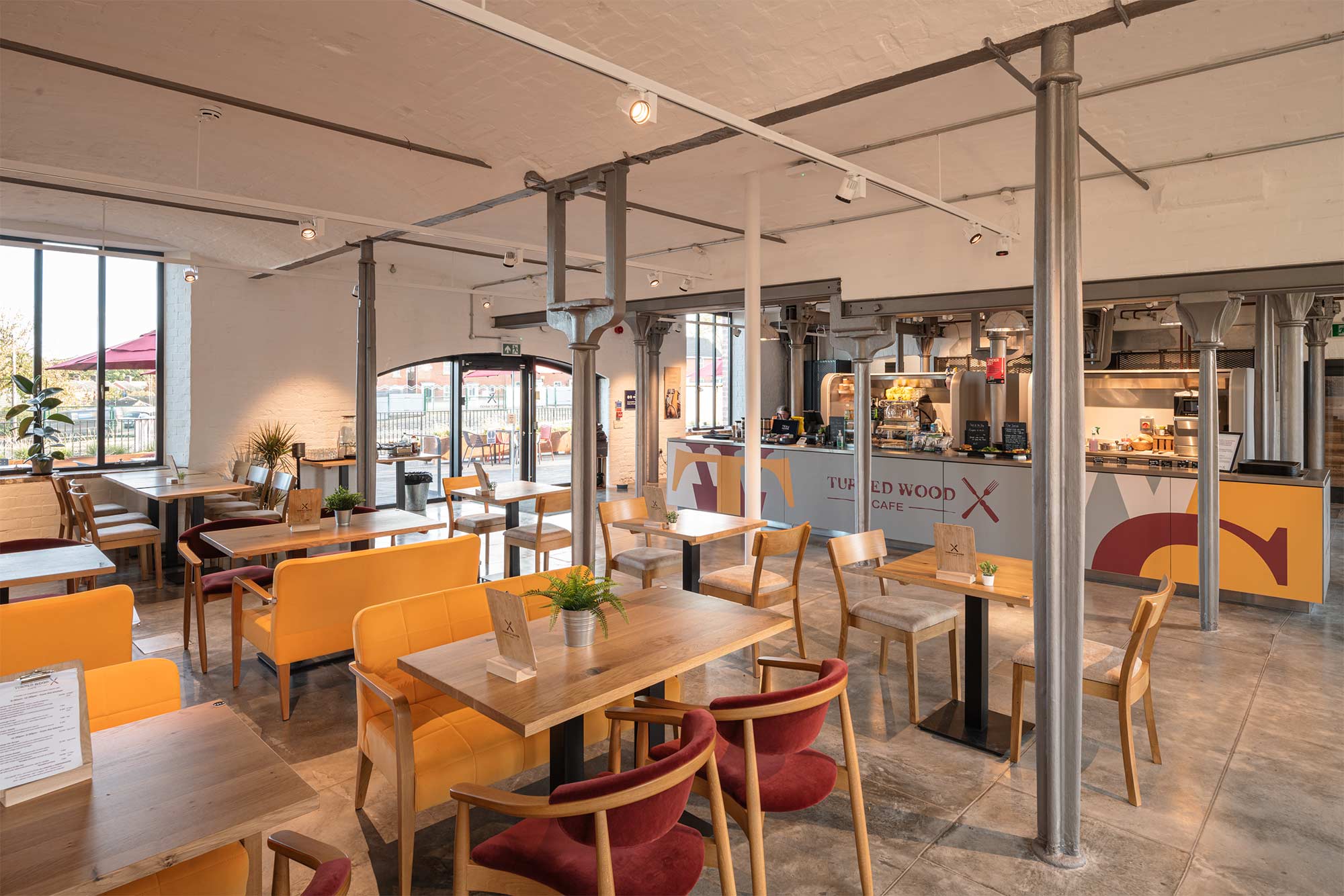 Interior shot of the Shrewsbury Flaxmill Maltings cafe